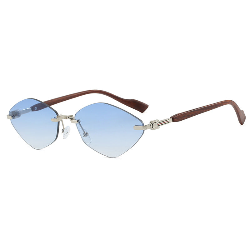 Dame geometrisk solbrille med luksuriøse trearmer og polariserte glass Luvikno