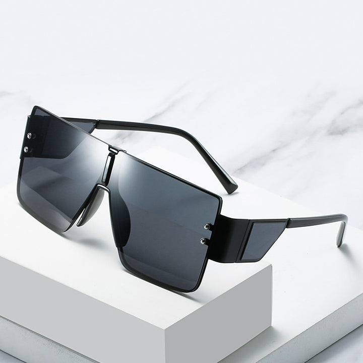 Dame trendy oversized solbriller med futuristisk design Luvikno