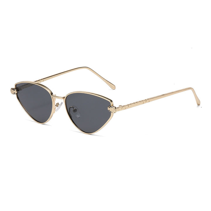 Dame designer solbrille med stilig cat-eye design og luksuriøs ramme Luvikno
