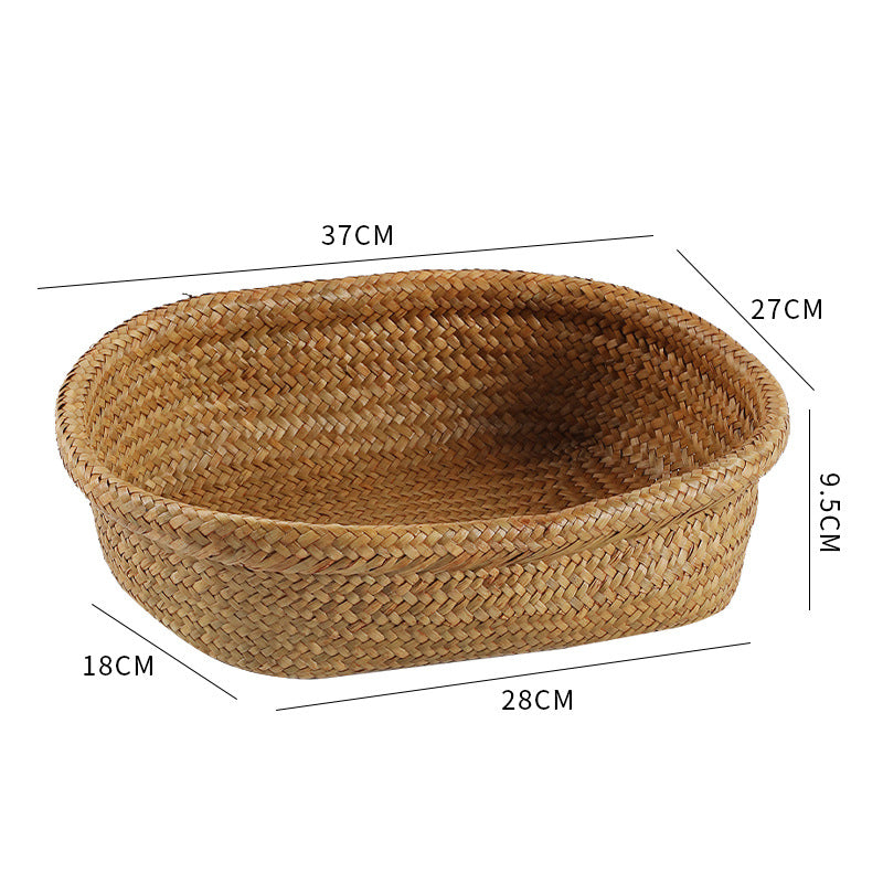 Unisex Oval Oppbevaringskurv laget av flettet naturmateriale Luvikno