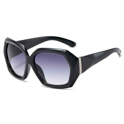 Dame Designer-solbrille i innovativ polygon-design Luvikno
