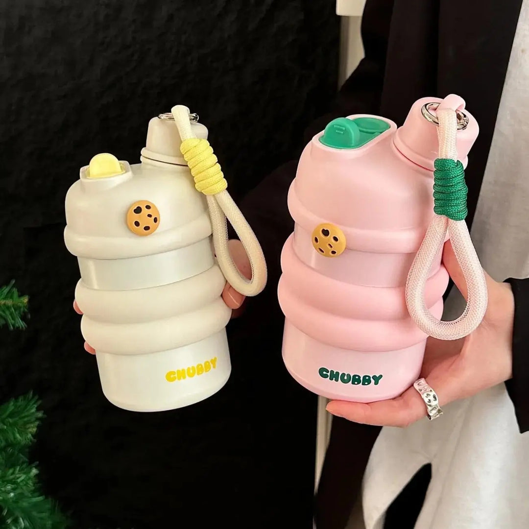 Damen Sportliche Edelstahl-Wasserflasche Luvikno