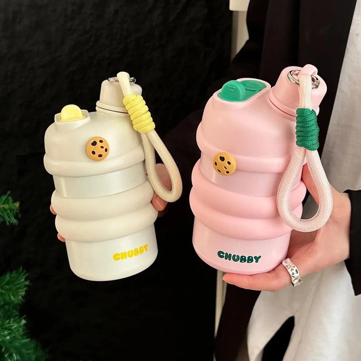 Damen Sportliche Edelstahl-Wasserflasche Luvikno