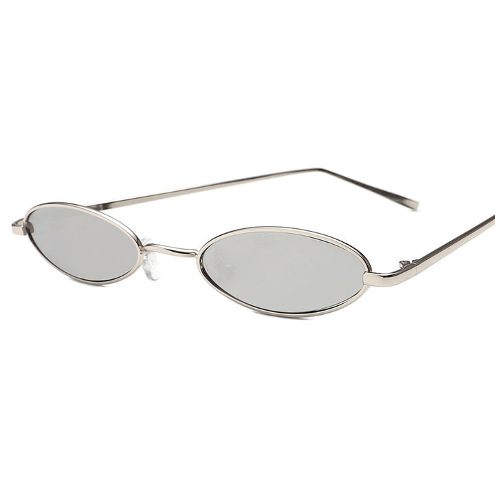Dame elegant solbrille i oval metallramme Luvikno