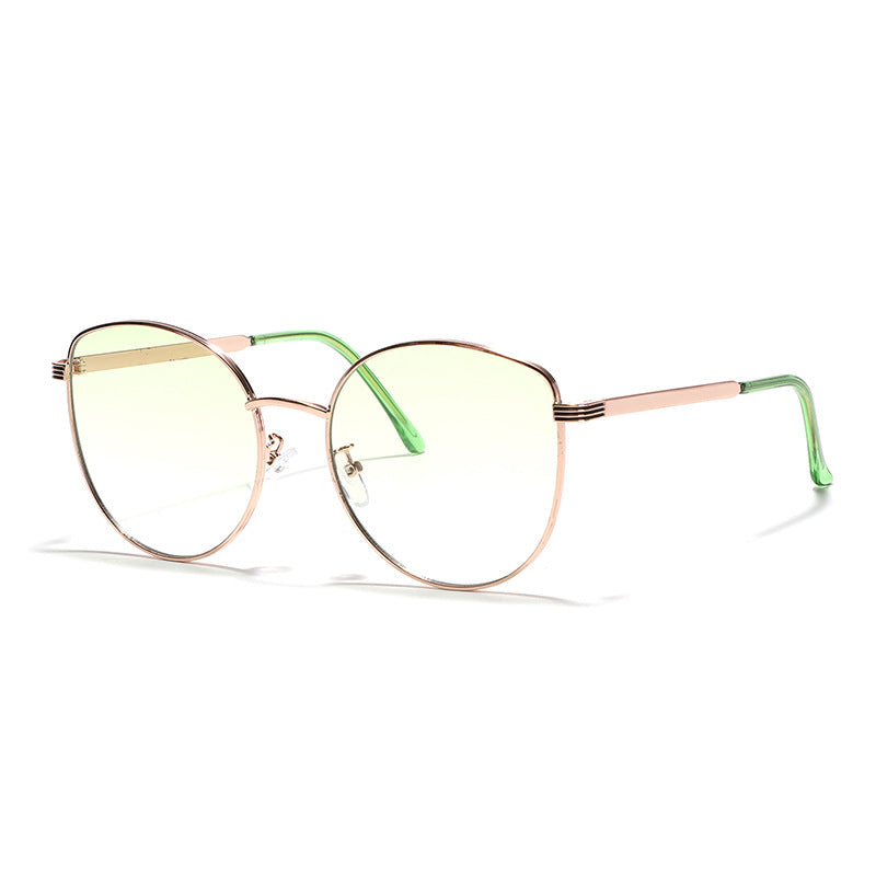 Dame geometrisk solbrille med smal metallramme Luvikno