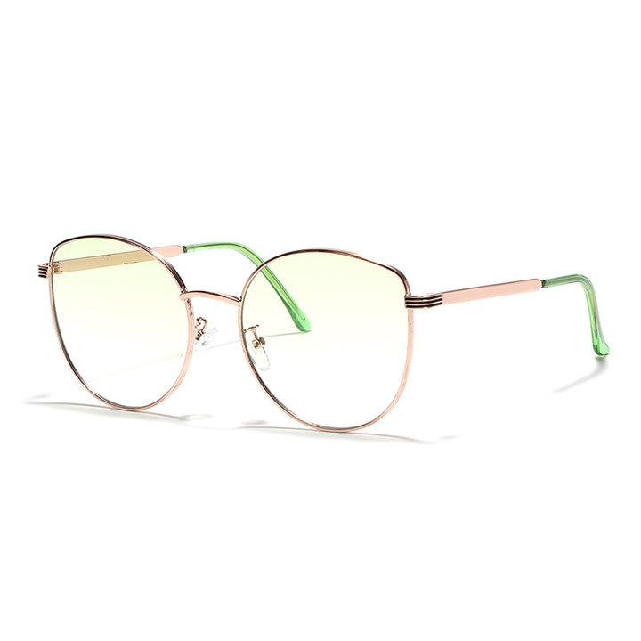 Dame geometrisk solbrille med smal metallramme Luvikno
