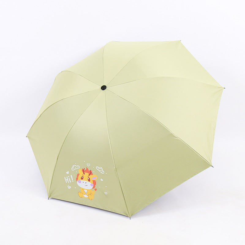 Kvinne Folding Paraply med Morsomt Dyre Design Luvikno