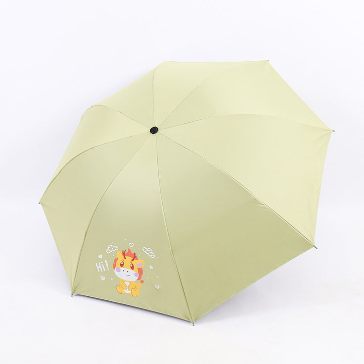 Kvinne Folding Paraply med Morsomt Dyre Design Luvikno