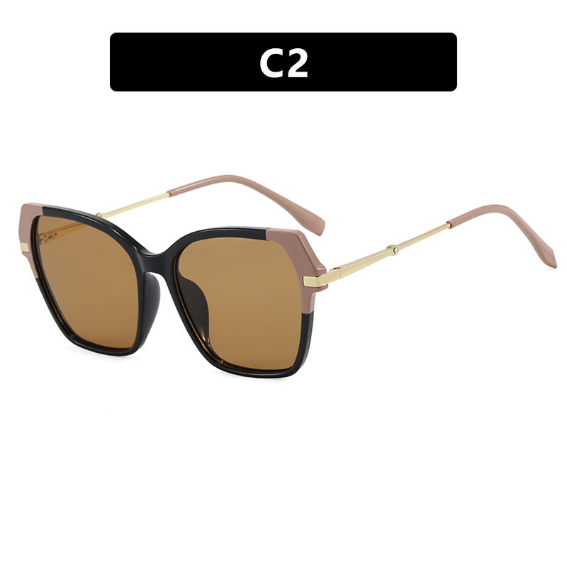 Dame kvadratisk solbrille med elegant metallramme og beskyttende UV-filter Luvikno
