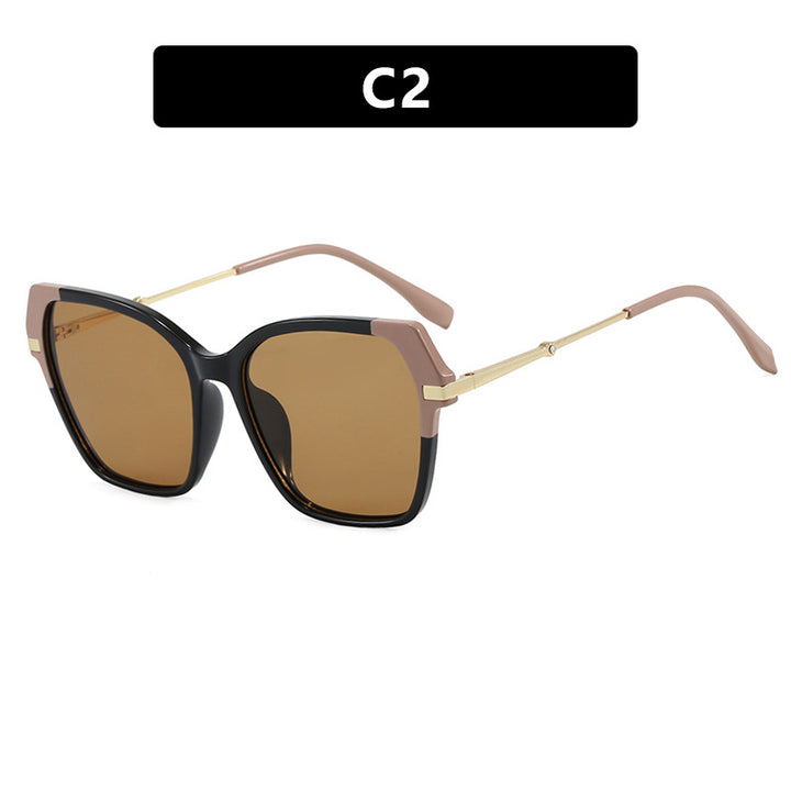 Dame kvadratisk solbrille med elegant metallramme og beskyttende UV-filter Luvikno