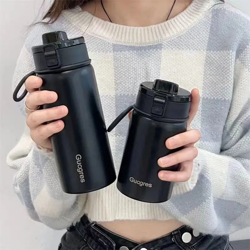 Damen-Isolierflasche mit praktischem Klappverschluss und ergonomischem Design Luvikno