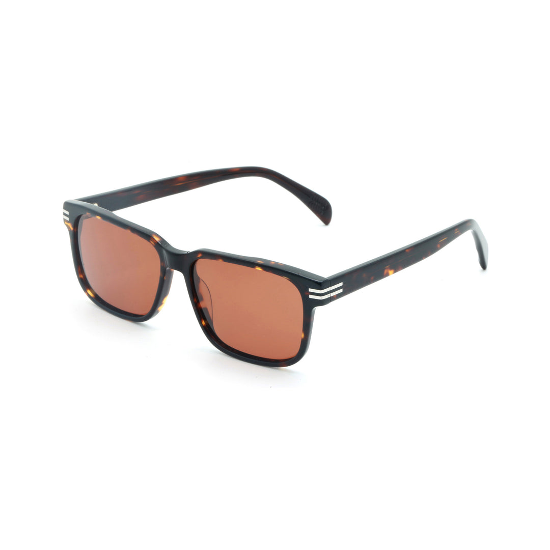 Dame moteriktig solbrille med transparent ramme og grønne glass Luvikno