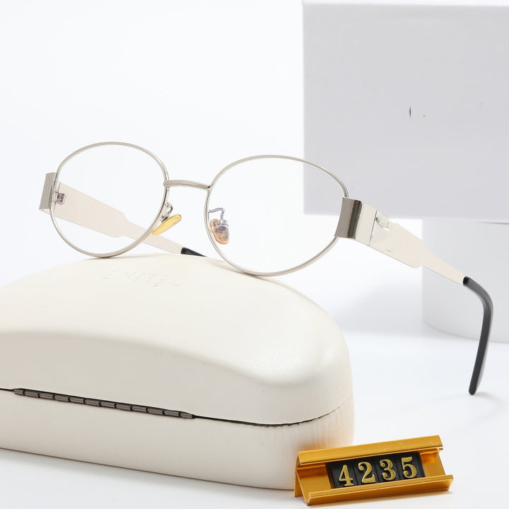 Damer Elegant Designer-solbrille med filigranfra ramme og UV-beskyttelse Luvikno