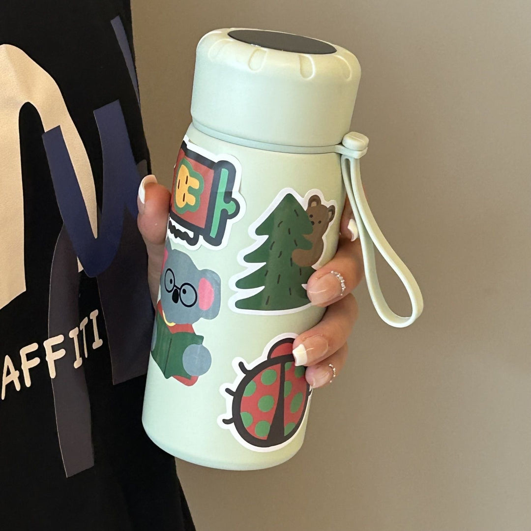 Damen stilvolle Wasserflasche mit witzigen Aufklebermotiven Luvikno