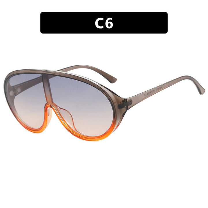 Dame futuristisk solbrille med store glass og ergonomisk ramme Luvikno