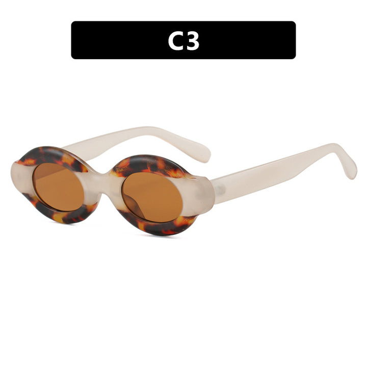 Dame solbrille i trendy retro-design med ovale glass Luvikno