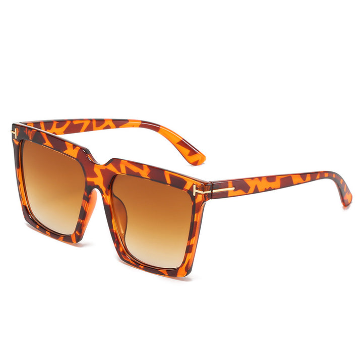 Dame oversized firkantet solbrille med luksuriøse aksenter Luvikno