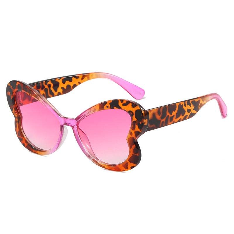Dame Oversized-solbrille i leken sommerfugl-design Luvikno