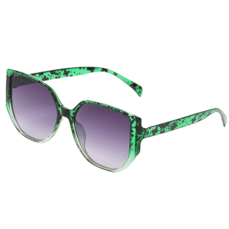 Dame trendy oversized solbriller med dyreprint Luvikno