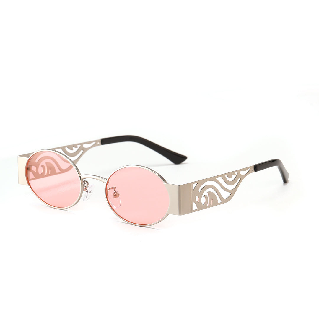 Dame moteriktig rund solbrille med eksepsjonelt design Luvikno