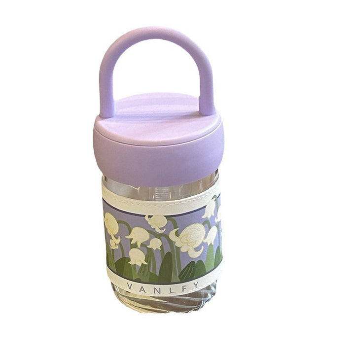Dame isolerende drikkeflaske med ergonomisk håndtak og elegant blomsterdesign Luvikno