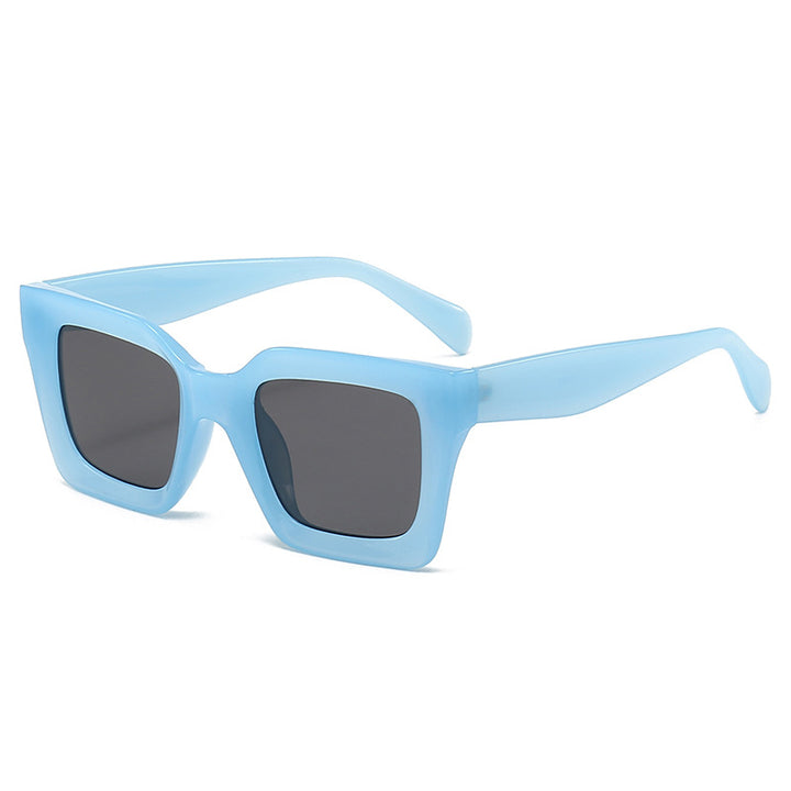 Dame trendy kvadratiske solbriller med trendy ramme og beskyttende UV-filter Luvikno