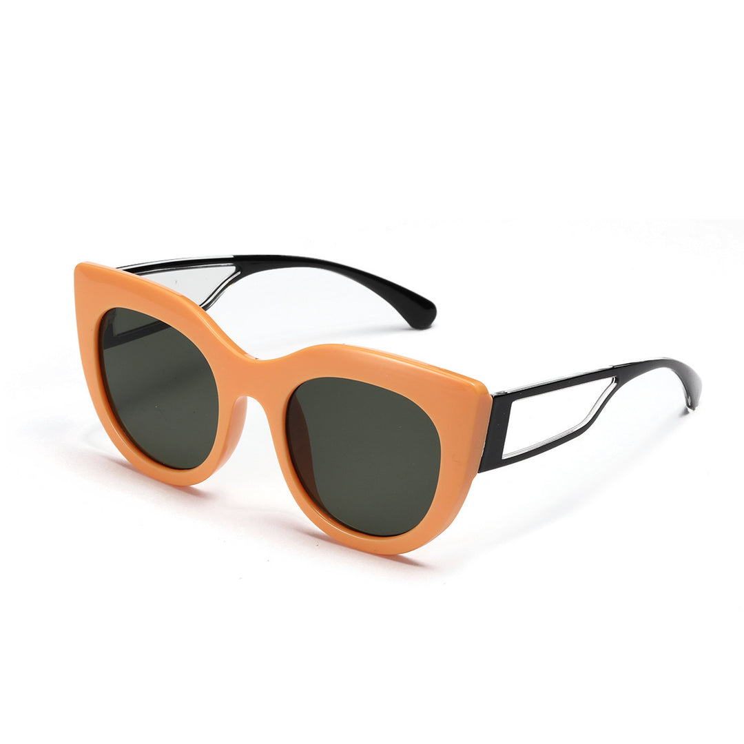 Dame trendy Cat-Eye solbriller med brede UV-beskyttende glas Luvikno