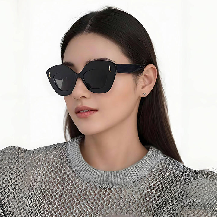 Dame Cat-Eye solbriller med luksuriøse designelementer Luvikno