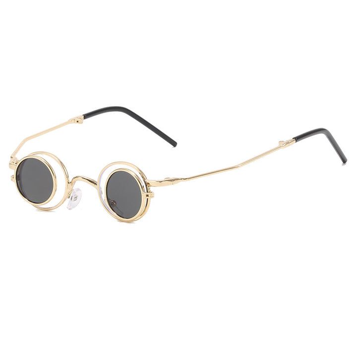 Dame Moderne runde solbriller med elegant metallramme Luvikno