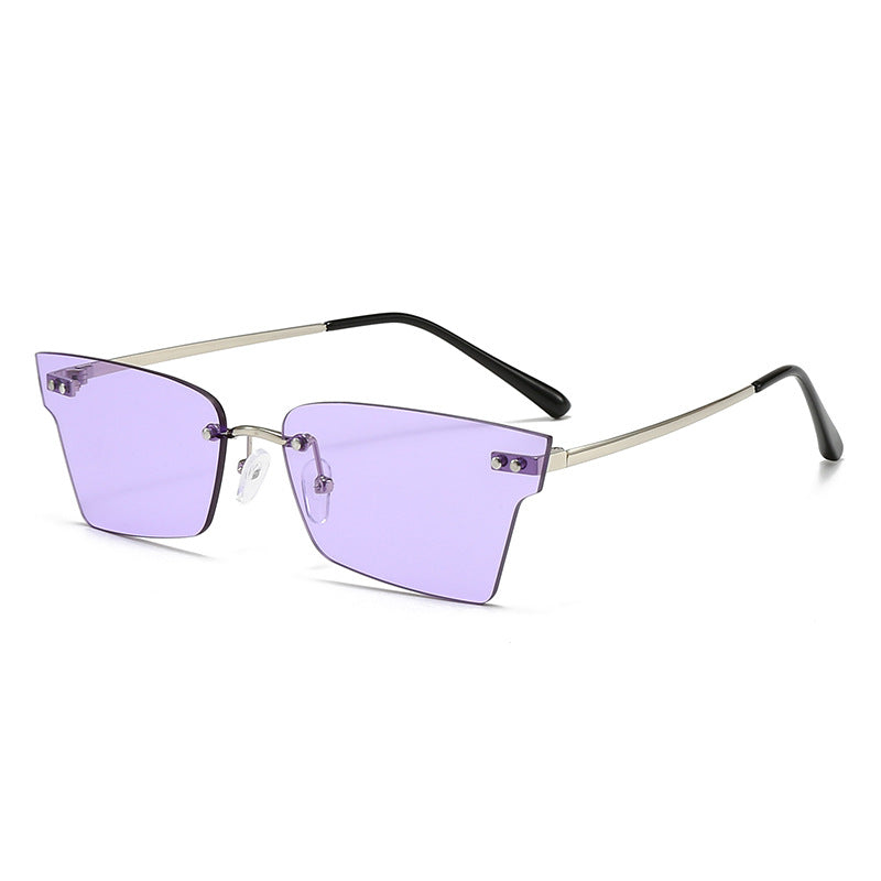 Dame trendy geometrisk solbrille med ultralett ramme Luvikno
