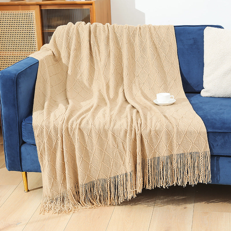 Damer cozy strikket teppe Luvikno