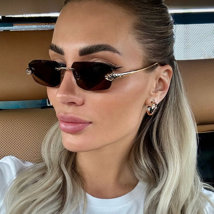 Dame elegant Halvram solbrille Luvikno