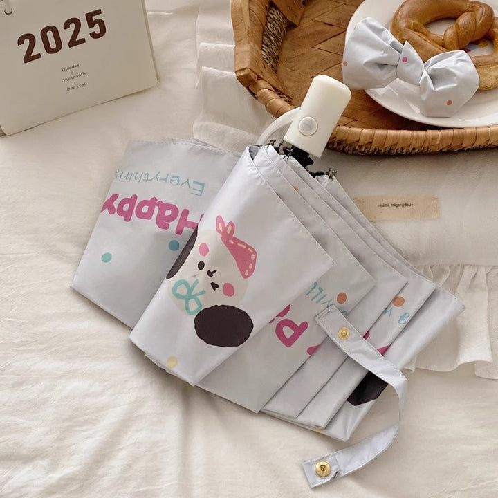 Dame Faltregnparaply med kreativt tegneserie-design Luvikno