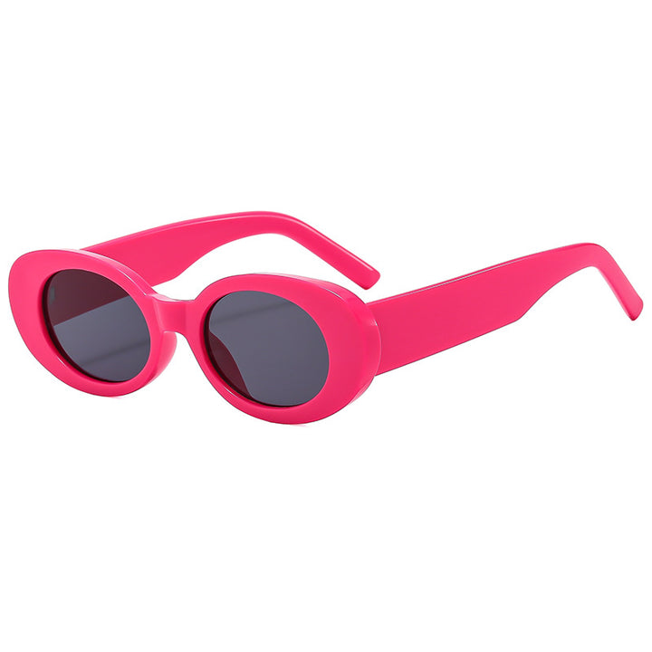 Dame modische solbrille med unik oval ramme Luvikno