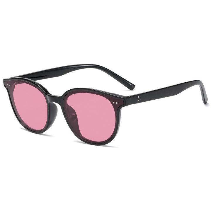 Dame rund solbrille med stilfull design og UV-beskyttelse Luvikno