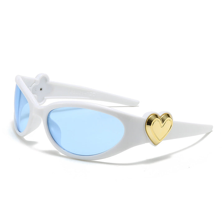 Dame moteriktig solbrille i stilfullt hjerte-design Luvikno