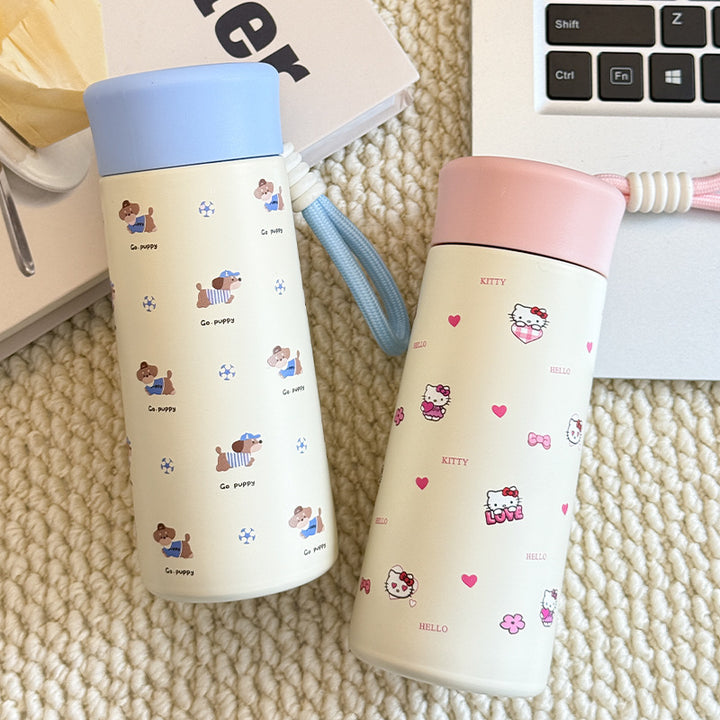 Damen Isoliertrinkflasche mit praktischem Trageband und verspieltem Design Luvikno