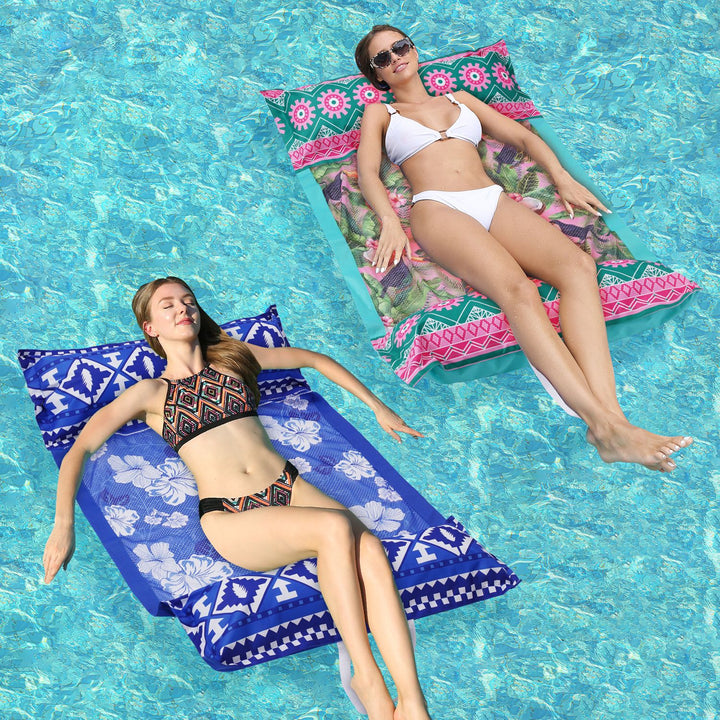 Dame Inflatable Relaxation Lounge med Fargerik Plante Mønster Luvikno