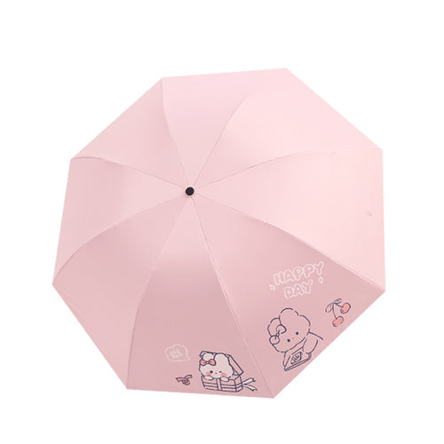 Damefoldingparaply med leken design og munter Luvikno motiv