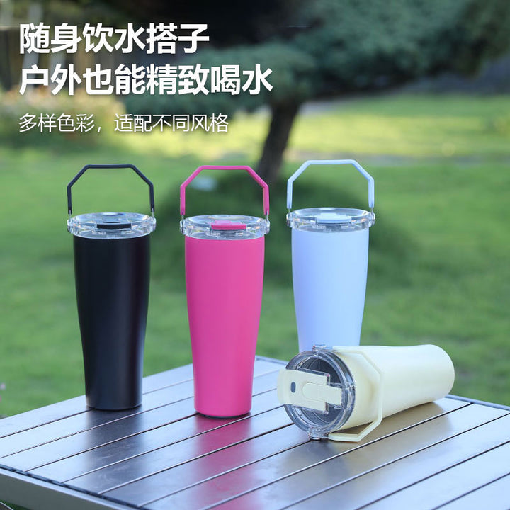 Unisex ergonomisk reise-kopp med integrert håndtak Luvikno