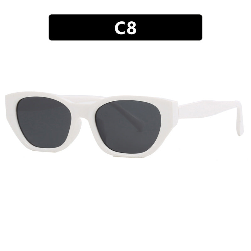 Dame Cat-Eye solbriller med transparent, geometrisk ramme Luvikno