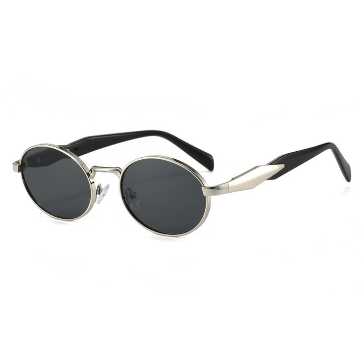 Dame designer solbrille med høyverdig rund ramme og beskyttende UV-filter Luvikno