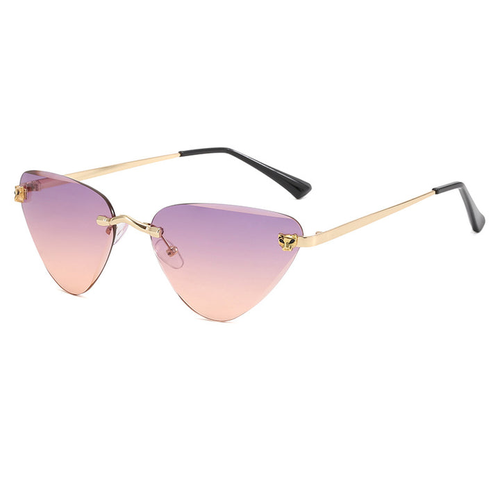 Dame Cat-Eye Solbriller med elegant metallramme Luvikno