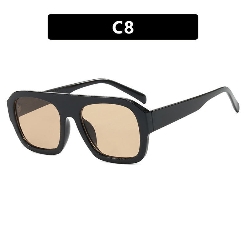 Dame oversized solbrille med markant rektangulært ramme Luvikno