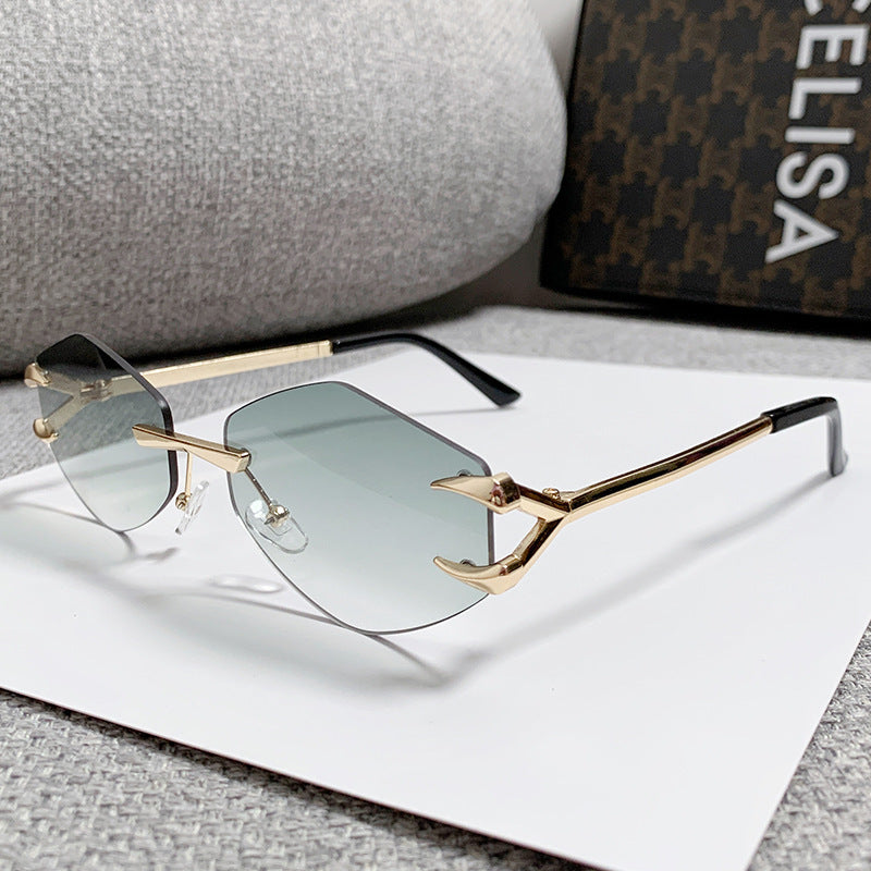 Dame geometrisk oversized solbrille Luvikno