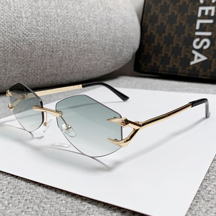 Dame geometrisk oversized solbrille Luvikno