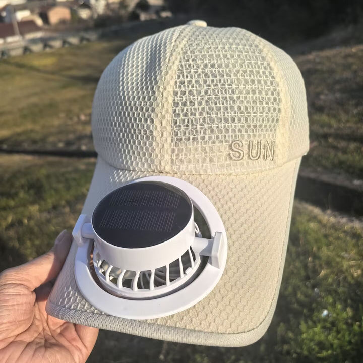 Ventilert baseball caps med avtakbar oppladbar vifte Luvikno