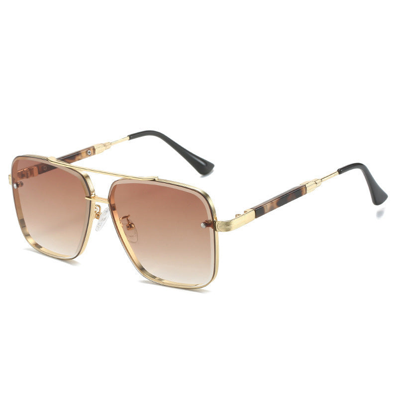 Dame Geometriske Oversized-solbriller med filigran metallramme Luvikno