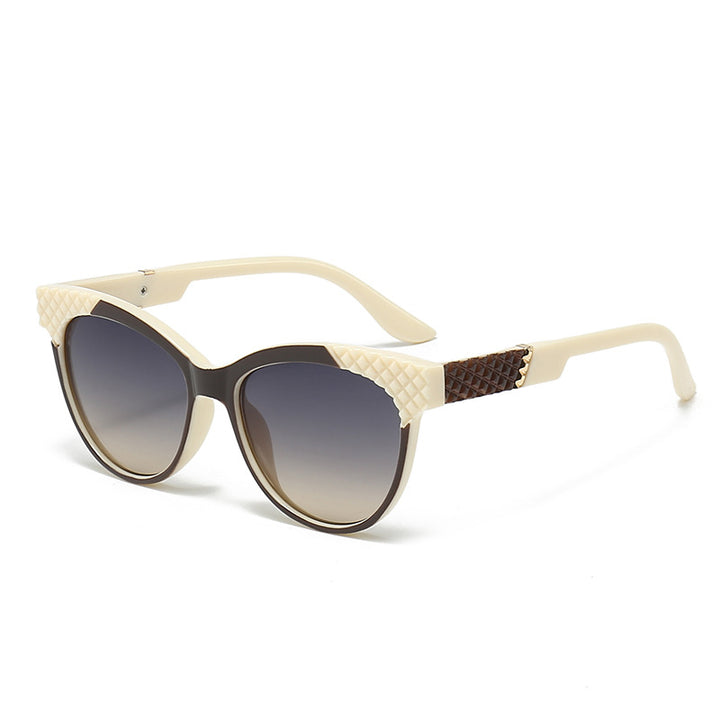 Dame Cat-Eye Solbriller med strukturert ramme og UV-beskyttelse Luvikno