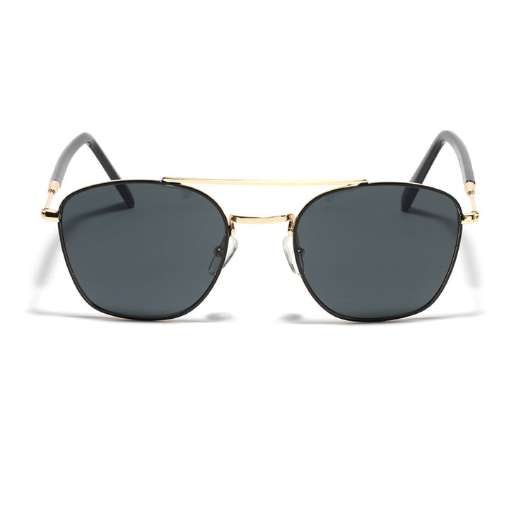 Dame modische kvadratisk solbrille med luksuriøs metallramme Luvikno
